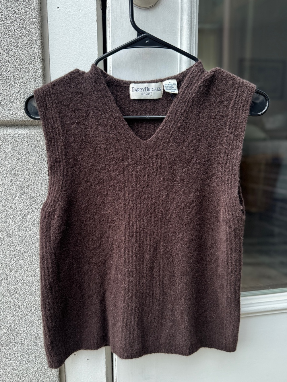 Vintage Barry Bricken Wool V-Neck Sleeveless Sweater Vest